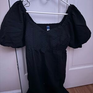 Old Navy Black Puff Sleeve Dress